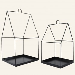 BEAUTY HOME ΜΕΤΑΛΛΙΚΟ ΣΠΙΤΙ ΣΕΤ 2 ΤΜΧ 20 X 20 X 38 CM , 25 X 25 X 49      