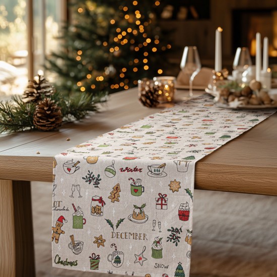 BEAUTY HOME ΡΑΝΝΕΡ ΠΡΑΣΙΝΑ ΧΡΙΣΤΟΥΓΕΝΝΙΑΤΙΚΑ ΣΧΕΔΙΑ   34 CM X 2.5 M   