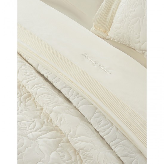 BEAUTY HOME ΣΕΤ ΚΟΥΒΕΡΛΙ ΥΠΕΡΔΙΠΛΟ ROSE ART 12500 230X250 ΕΚΡΟΥ      