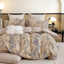 BEAUTY HOME ΣΕΤ ΠΑΠΛΩΜΑ ΥΠΕΡΔΙΠΛΟ ART 12607 ANDRE 220X240 ΓΚΡΙ,ΚΙΤΡΙΝΟ      
