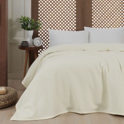 ΠΙΚΕ ΥΠΕΡΔΙΠΛΗ WAFFLE ART 1990 CREAM  230X240 ΕΚΡΟΥ BEAUTY HOME
