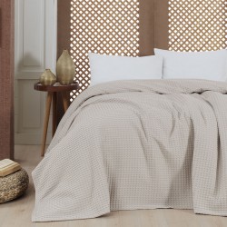 ΠΙΚΕ ΜΟΝΗ WAFFLE ART 1990 SAND  170X240 ΜΠΕΖ BEAUTY HOME