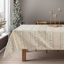 BEAUTY HOME ΤΡΑΠΕΖΟΜΑΝΤΗΛΟ ΖΑΚΑΡ ΠΑΡΑΔΟΣΙΑΚΟ ΜΕ ΧΡΥΣΑ ΧΡΙΣΤ. ΣΧΕΔΙΑ   135 X 220 CM   