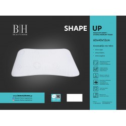 ΜΑΞΙΛΑΡΙ ΥΠΝΟΥ SHAPE UP MEMORY FOAM ART 4083 ΜΕΤΡΙΟ 60X40+12 ΛΕΥΚΟ BEAUTY HOME