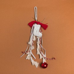 BEAUTY HOME ΚΡΕΜΑΣΤΟ ΜΕ ΦΟΥΝΤΑΚΙΑ ΞΥΛΙΝΟ ΔΙΑΚΟΣΜΗΤΙΚΟ ΚΑΛΤΣΑ ΚΟΚΚΙΝΟ      