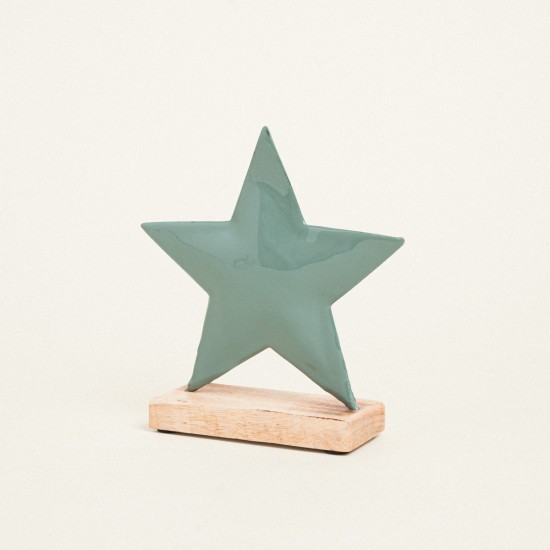 BEAUTY HOME ΜΕΤΑΛΛΙΚΟ ΑΣΤΕΡΙ ΜΕ ΒΑΣΗ 15 X 16 CM ΧΑΚΙ      