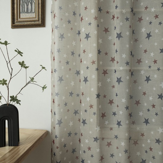 ΚΟΥΡΤΙΝΑ ART 6120  280X280  ΜΠΕΖ,ΚΟΚΚΙΝΟ,ΜΠΛΕ BEAUTY HOME