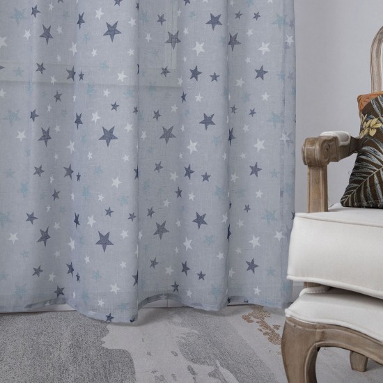 ΚΟΥΡΤΙΝΑ ART 6121  280X280  ΓΑΛΑΖΙΟ,ΜΠΛΕ BEAUTY HOME