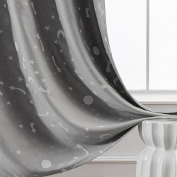 ΚΟΥΡΤΙΝΑ ΦΩΣΦΟΡΙΖΟΥΣΑ ΜΕ ΤΡΕΣΑ ART 6141 ΓΚΡΙ  140X270 ΓΚΡΙ BEAUTY HOME