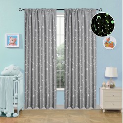 ΚΟΥΡΤΙΝΑ ΦΩΣΦΟΡΙΖΟΥΣΑ ΜΕ ΤΡΕΣΑ ART 6141 ΓΚΡΙ  140X270 ΓΚΡΙ BEAUTY HOME