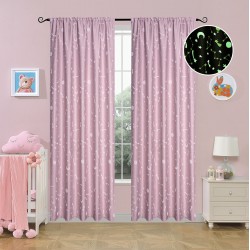 ΚΟΥΡΤΙΝΑ ΦΩΣΦΟΡΙΖΟΥΣΑ ΜΕ ΤΡΕΣΑ ART 6141 ΡΟΖ  140X270 ΡΟΖ BEAUTY HOME