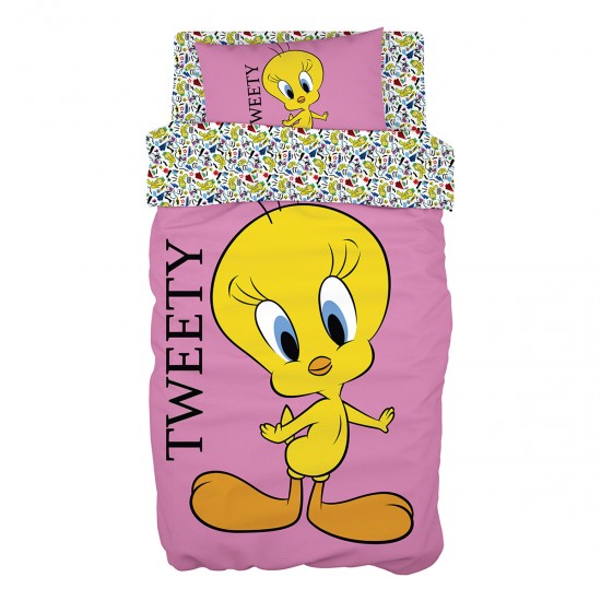 ΣΕΤ ΣΕΝΤΟΝΙΑ ΜΟΝΑ ART 6190 TWEETY 165X250 ΡΟΖ BEAUTY HOME