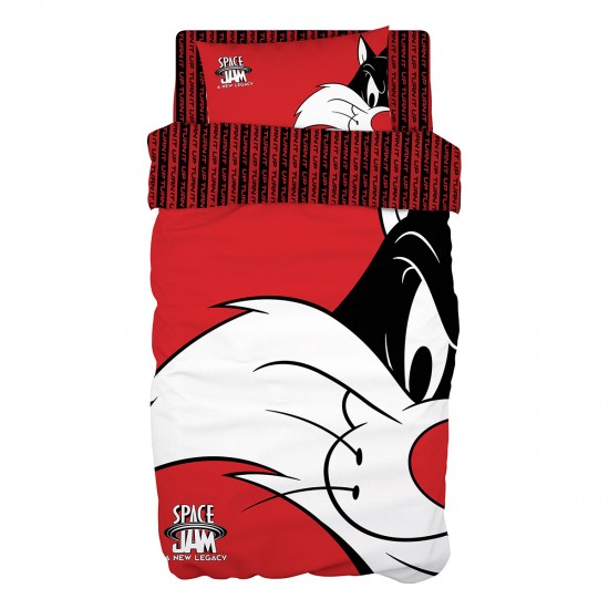 ΣΕΤ ΣΕΝΤΟΝΙΑ ΜΟΝΑ ART 6192 SPACE JAM SYLVESTER 165X250 ΚΟΚΚΙΝΟ BEAUTY HOME