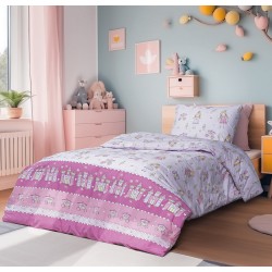 BEAUTY HOME ΣΕΤ ΣΕΝΤΟΝΙΑ ΜΟΝΑ ΜΕ ΛΑΣΤΙΧΟ MIRABELLE ART 6233 105X200+30 ΛΙΛΑ      