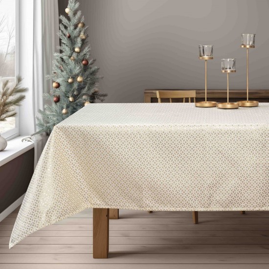 BEAUTY HOME ΤΡΑΠΕΖΟΜΑΝΤΗΛΟ ΖΑΚΑΡ ΕΚΡΟΥ- ΧΡΥΣΟ   135 X 220 CM   