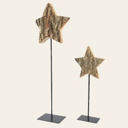 BEAUTY HOME ΑΣΤΕΡΙΑ ΞΥΛΙΝΑ ΜΕ ΒΑΣΗ ΣΕΤ 2 ΤΜΧ 35 CM – 55 CM      