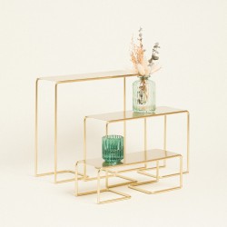 BEAUTY HOME 3 ΜΕΤΑΛΛΙΚΕΣ ΒΑΣΕΙΣ ΠΑΡΟΥΣΙΑΣΗΣ 27×29,5X10CM / 18×28,5X10CM / 9X27X10CM      
