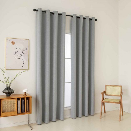 BEAUTY HOME ΥΦΑΣΜΑ ΚΟΥΡΤΙΝΑΣ ΜΕ ΤΟ ΜΕΤΡΟ FULL BLACKOUT ΣΚΙΑΣΗΣ TOTAL ART 8446 Φ280 ΓΚΡΙ      