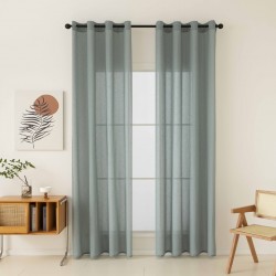BEAUTY HOME ΚΟΥΡΤΙΝΑ ΓΑΖΑ ΜΟΝΟΧΡΩΜΗ ΜΕ 8 ΜΕΤΑΛΛΙΚΟΥΣ ΚΡΙΚΟΥΣ FIT ART 8447 140X270 ΒΕΡΑΜΑΝ      