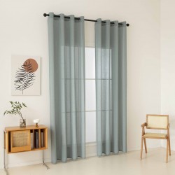 BEAUTY HOME ΚΟΥΡΤΙΝΑ ΓΑΖΑ ΜΟΝΟΧΡΩΜΗ ΜΕ 8 ΜΕΤΑΛΛΙΚΟΥΣ ΚΡΙΚΟΥΣ FIT ART 8447 140X270 ΒΕΡΑΜΑΝ      
