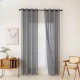 BEAUTY HOME ΚΟΥΡΤΙΝΑ ΓΑΖΑ ΜΟΝΟΧΡΩΜΗ ΜΕ 8 ΜΕΤΑΛΛΙΚΟΥΣ ΚΡΙΚΟΥΣ SHARP ART 8448 140X270 ΑΝΘΡΑΚΙ      