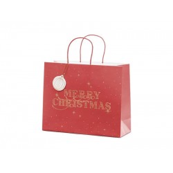 BEAUTY HOME ΧΑΡΤΙΝΗ ΤΣΑΝΤΑ MERRY CHRISTMAS ΚΟΚΚΙΝΗ 32.5×26.5×11.5CM      