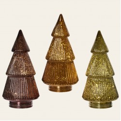 BEAUTY HOME ΓΥΑΛΙΝΟ ΔΕΝΤΡΟ ΜΕ LED ΦΩΤΑΚΙΑ 23 CM  ΜΩΒ    