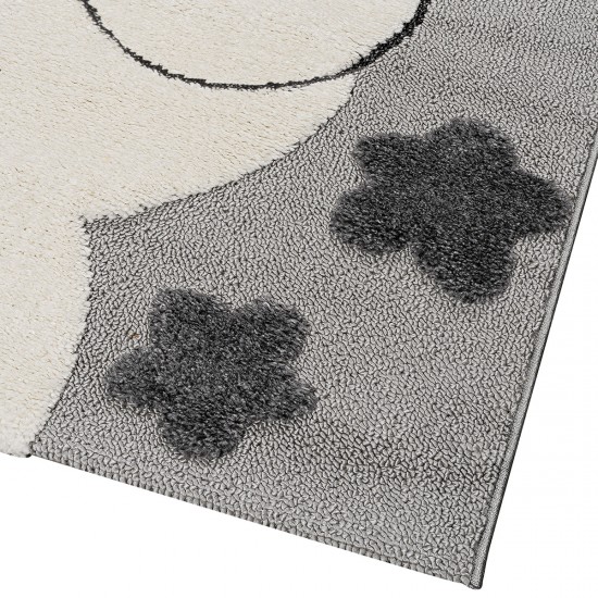 ΧΑΛΙ LOOP ART 9557 GREY WHITE ΓΚΡΙ ΛΕΥΚΟ BEAUTY HOME