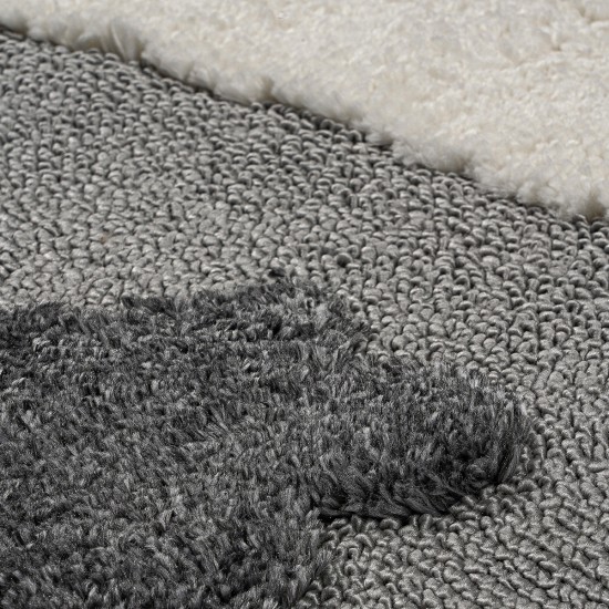 ΧΑΛΙ LOOP ART 9557 GREY WHITE ΓΚΡΙ ΛΕΥΚΟ BEAUTY HOME