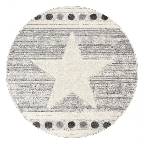 ΡΟΤΟΝΤΑ LOOP 133X133 ART 9559 GREY WHITE ΓΚΡΙ ΛΕΥΚΟ BEAUTY HOME
