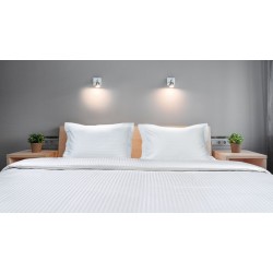 BEAUTY HOME ΠΑΠΛΩΜΑΤΟΘΗΚΗ ΞΕΝΟΔΟΧΕΙΟΥ ΜΟΝΗ RIBBON ART Ε1236 230TC SATIN STRIPE PERCAL PENNIE 70%COT-30%POL 170X245 ΛΕΥΚΟ      