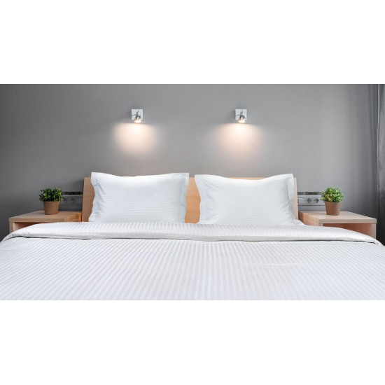 BEAUTY HOME ΠΑΠΛΩΜΑΤΟΘΗΚΗ ΞΕΝΟΔΟΧΕΙΟΥ ΜΟΝΗ RIBBON ART Ε1236 230TC SATIN STRIPE PERCAL PENNIE 70%COT-30%POL 170X245 ΛΕΥΚΟ      