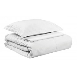 BEAUTY HOME ΠΑΠΛΩΜΑΤΟΘΗΚΗ ΞΕΝΟΔΟΧΕΙΟΥ ΜΟΝΗ RIBBON ART Ε1236 230TC SATIN STRIPE PERCAL PENNIE 70%COT-30%POL 170X245 ΛΕΥΚΟ      