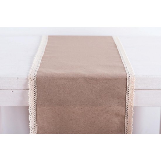 BEAUTY HOME ΡΑΝΝΕΡ ΥΦΑΣΜΑΤΙΝΟ ΜΕ ΔΑΝΤΕΛΑ 30 CM X 1.5M  ΡΟΖ    