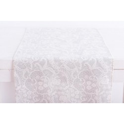 BEAUTY HOME ΡΑΝΝΕΡ ΜΕ ΤΥΠΩΜΑ ΛΕΥΚΗ ΔΑΝΤΕΛΑ   34 CM X 2.5 M   