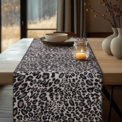 BEAUTY HOME ΡΑΝΝΕΡ ΖΑΚΑΡ ΜΕ ΣΕΝΙΛ ΑΣΠΡΟ ΜΑΥΡΟ ΛΕΟΠΑΡ   34 CM X 2.5 M   