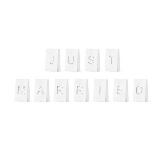 BEAUTY HOME XΑΡΤΙΝΑ ΦΑΝΑΡΙΑ JUST MARRIED, 11.5X19X7CM 11 ΤΕΜ      