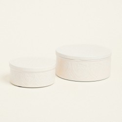 BEAUTY HOME ΜΕΤΑΛΛΙΚΟ ΚΟΥΤΙ ΣΕΤ 2 ΤΕΜ ΕΚΡΟΥ 20 X 10 CM 16 X 8 CM      