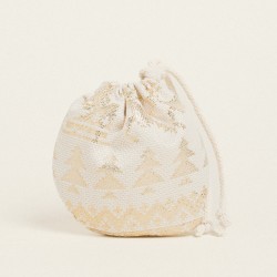 BEAUTY HOME ΠΟΥΓΚΙ ΟΒΑΛ ΜΕ ΚΟΡΔΟΝΙ 13 X 14 CM ΖΑΚΑΡ ΠΑΡΑΔΟΣΙΑΚΟ ΜΕ ΧΡΥΣΑ ΧΡΙΣΤΟΥΓΕΝΝΙΑΤΙΚΑ ΣΧΕΔΙΑ      