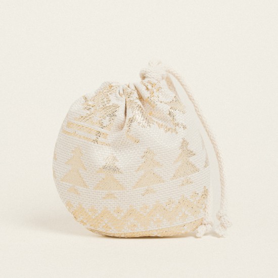 BEAUTY HOME ΠΟΥΓΚΙ ΟΒΑΛ ΜΕ ΚΟΡΔΟΝΙ 13 X 14 CM ΖΑΚΑΡ ΠΑΡΑΔΟΣΙΑΚΟ ΜΕ ΧΡΥΣΑ ΧΡΙΣΤΟΥΓΕΝΝΙΑΤΙΚΑ ΣΧΕΔΙΑ      