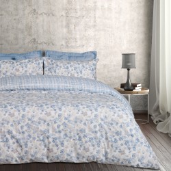 DAS HOME ΣΕΤ ΣΕΝΤΟΝΙΑ ΥΠΕΡΔΙΠΛΑ HAPPY FLANNEL 9637 BLUE, TAUPE