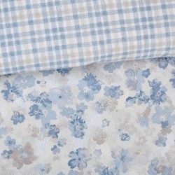 DAS HOME ΣΕΤ ΣΕΝΤΟΝΙΑ ΥΠΕΡΔΙΠΛΑ HAPPY FLANNEL 9637 BLUE, TAUPE