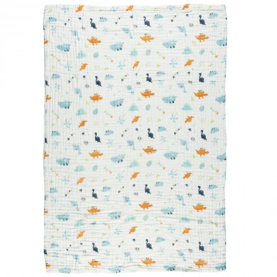 DAS BABY ΚΟΥΒΕΡΤΑ-ΜΟΥΣΕΛΙΝΑ 105X150 RELAX 6623 ΛΕΥΚΟ, ΜΠΛΕ, ΠΟΡΤΟΚΑΛΙ