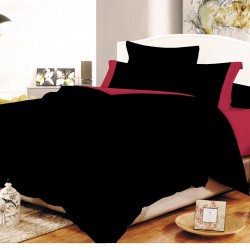 ΣΕΤ ΣΕΝΤΟΝΙΑ ΚΟΜΒΟΣ COTTON LINE BLACK - RED ΜΟΝΟΧΡΩΜΑ ΜΕ ΦΑΣΑ ΜΟΝΑ ΜΕ ΛΑΣΤΙΧΟ 100X200+20
