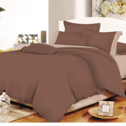 ΣΕΤ ΣΕΝΤΟΝΙΑ ΚΟΜΒΟΣ COTTON LINE BROWN - BEIGE ΜΟΝΟΧΡΩΜΑ ΜΕ ΦΑΣΑ ΜΟΝΑ 160X240