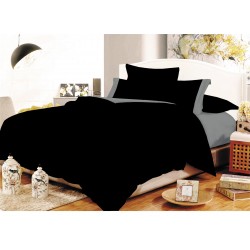ΣΕΤ ΣΕΝΤΟΝΙΑ ΚΟΜΒΟΣ COTTON LINE BLACK - GREY ΜΟΝΟΧΡΩΜΑ ΜΕ ΦΑΣΑ ΜΟΝΑ ΜΕ ΛΑΣΤΙΧΟ 100X200+20