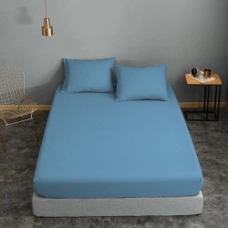 ΖΕΥΓΟΣ ΜΑΞΙΛΑΡΟΘΗΚΕΣ ΚΟΜΒΟΣ COTTON LINE ΜΟΝΟΧΡΩΜΕΣ SKY BLUE 50X70