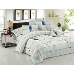 ΖΕΥΓΟΣ ΜΑΞΙΛΑΡΟΘΗΚΕΣ ΚΟΜΒΟΣ COTTON LINE PRINTED FEATHERS OLIVE 50X70