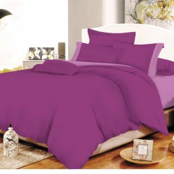 ΣΕΤ ΣΕΝΤΟΝΙΑ ΚΟΜΒΟΣ COTTON LINE MAUVE - LILAC ΜΟΝΟΧΡΩΜΑ ΜΕ ΦΑΣΑ ΥΠΕΡΔΙΠΛΑ 220X240