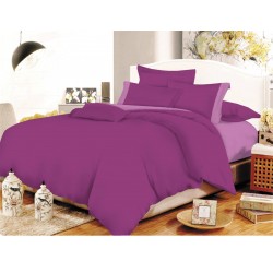 ΣΕΤ ΣΕΝΤΟΝΙΑ ΚΟΜΒΟΣ COTTON LINE MAUVE - LILAC ΜΟΝΟΧΡΩΜΑ ΜΕ ΦΑΣΑ ΥΠΕΡΔΙΠΛΑ 220X240